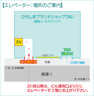 エレベーター：場所のご案内